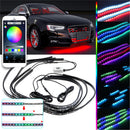 90x120cm 15W APP bluetooth 126LED RGB Under Car Tube Underglow body Strip Light Kit Wireless Control DC12V