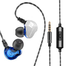 [Dual Dynamic Drivers] Fonge F4 Heavy Bass Earphone 3.5mm Wired Control Stereo Headphone with Mic