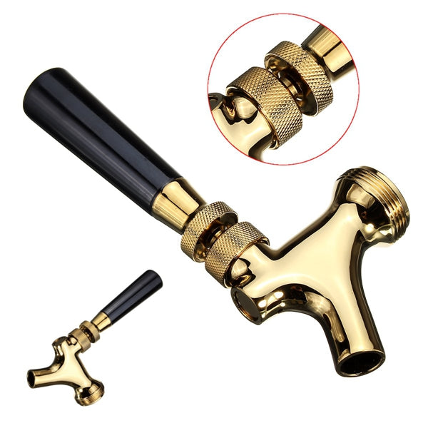 Gold Draft Beer Faucet Brass Beer Tap Faucet Draft Beer Shank 100*62mm