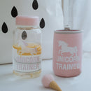 IPRee 600ml Glass Water Bottle Unicorn Pattern  Transparent Drinkware With Cloth Protection Cover