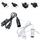 Himalayan Salt Lamp Black White E14 Light Bulb Electric Power Cord On/Off Holder Socket