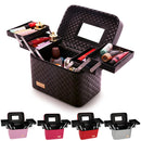 Double-Layer Makeup Cosmetic Kit Case Carry Bag Storage Box Handle Travel Organizer