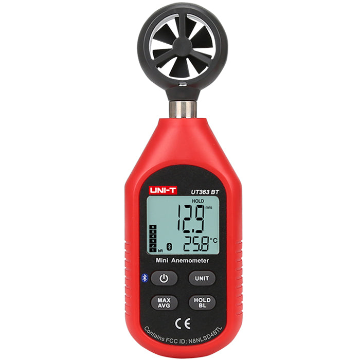 UNI-T UT363BT bluetooth Mini Wind Speed Meter Digital Pocket Size Anemometer Measurement Thermometer