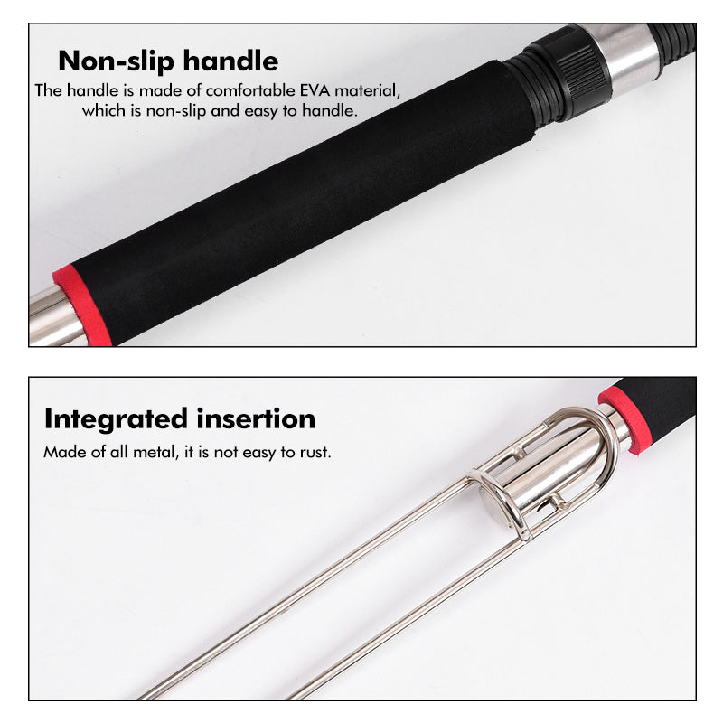 ZANLURE 1.5/ 1.8/ 2.1/ 2.4m Automatic Fishing Rod Fishing Essential Sea River Lake Stainless Steel Fishing Rod Holder Fishing Pole For Sensitive Operation Fishing Sport Tool
