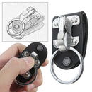 Quick Release Belt Clip Ring Holder Detachable Stainless Steel Black Leather Key Chain Keyring