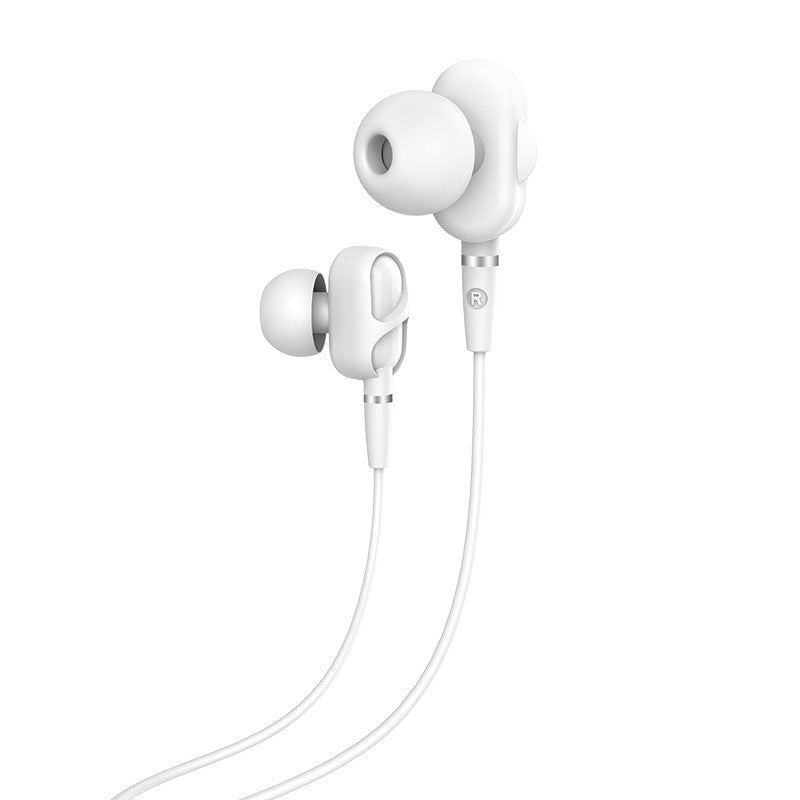 HOCO M62 3.5mm In-ear Stereo Earphone Dual Drive Headphones with Mic for iPhone Samsung