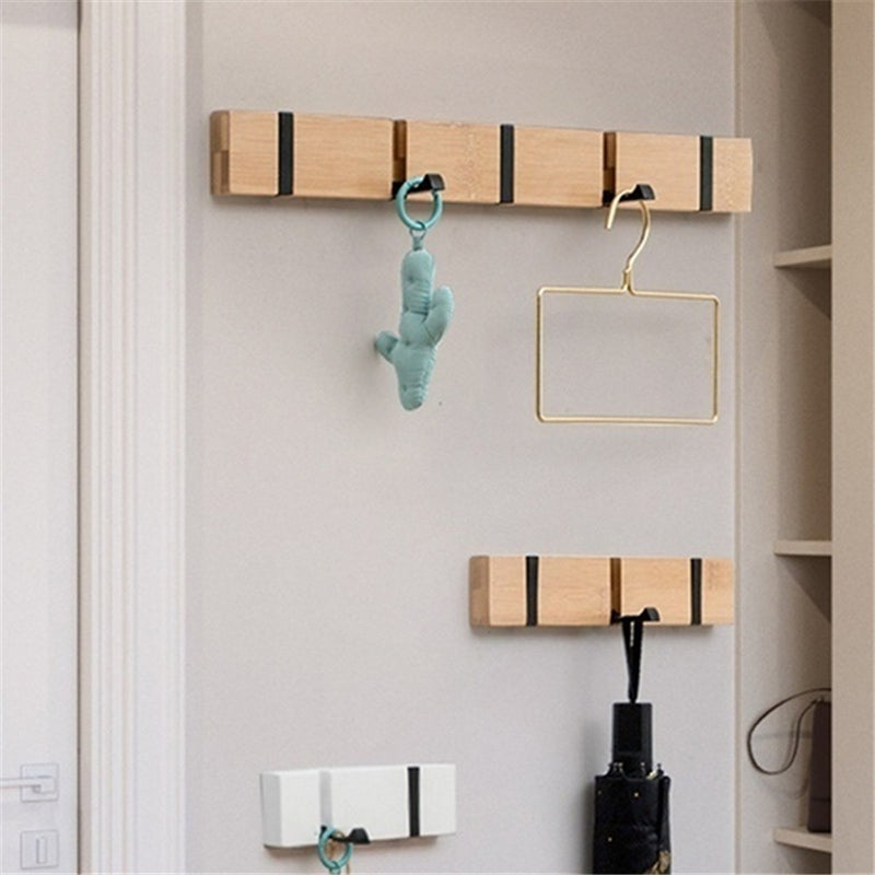 2/3/4/5 HOOKS Wall Mount Hook for Home Wooden Coat Hangers Rack Hat Clothes Hook Wall Coat Rack
