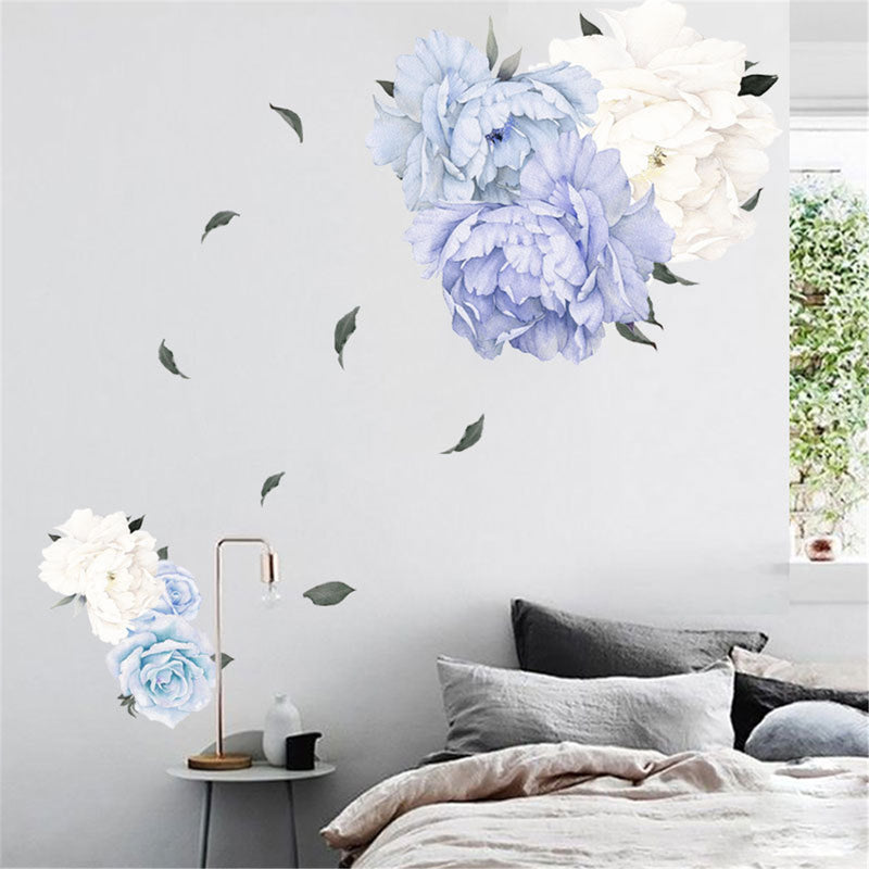 Peony Flower Blossom Wall Sticker Art Nursery Living Bedroom Home Decor Decal Wall Decorations