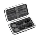 Y.F.M Stainless Steel Black Nail Clipper Pedicure Scissor Tweezer Manicure Set Kit