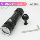 StarryLight WP0C 3 x LEDs & 2 x COBs L2 & XPEBRD-R2 900Lumens Indicator Diving Flashlight + Brack
