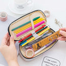QSND 1 Piece Cute Marble Pattern Pencil Bag Box PU Leather Pencil Case Waterproof Stationery Pouch Office School Supplies