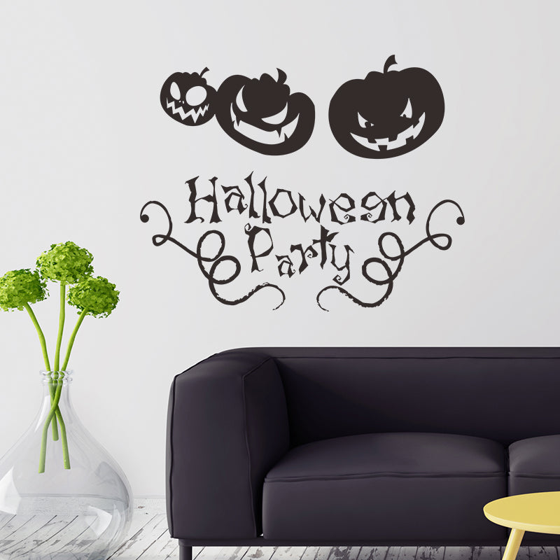 Miico FX3033 Halloween Sticker Creative Cartoon Wall Sticker Ghost Pumpkim Pattern Removable Sticker