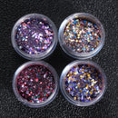 4 Pots 10ml Nail Art Glitter Powder Sheet Sequins Sparkly Colorful Christmas Iridescent Acrylic Tips