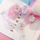 Deffrun Casual Style Transparent Women Wrist Watch Cute Style Student Kid Quartz Watch