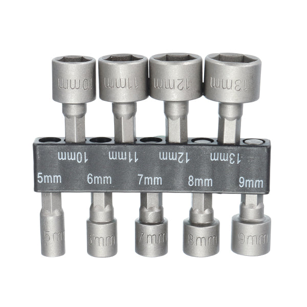 9pcs 1/4 Inch Hex Shank Power Nut Driver Drill Bit Set 5-13mm Socket Wrench