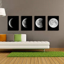 Miico Hand Painted Four Combination Decorative Paintings Gradient Moonlight Wall Art For Home Decoration
