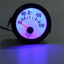 Universal Car Black Water Temp Celsius Gauge TACHO 40-120C Blue Light 2" 52mm