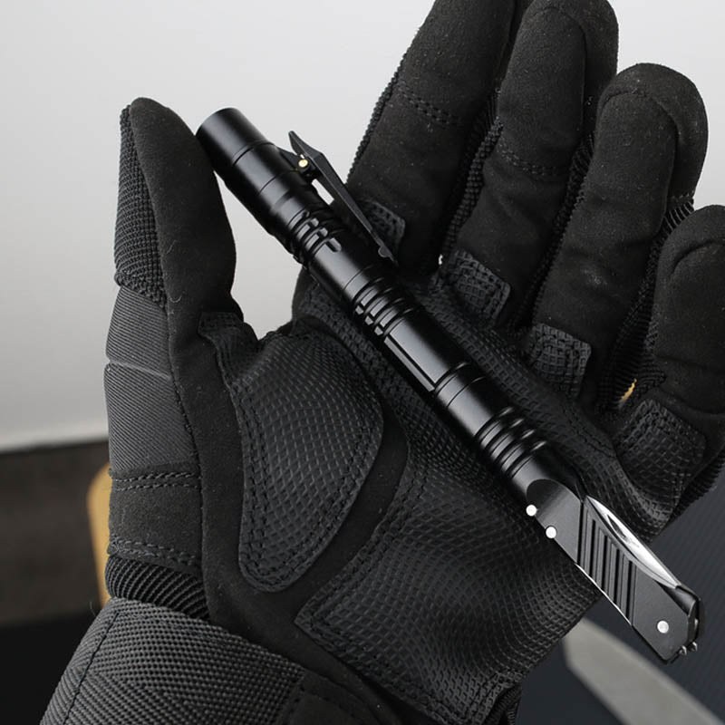 ZANLURE B23 Outdoor Hunting Rechargeable Flashlight Tactical Pen Window Breaker Gel Pen Knife Multi-function Tool