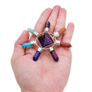 Crystal Pyramid Energy Generator Gemstone 7 Chakra Prism Point Healing Balancing Decorations