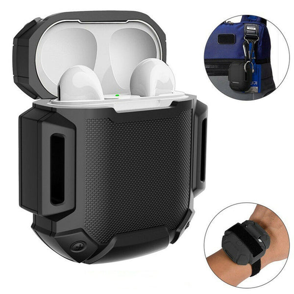 Bakeey Silicone Earphone Charging Box Protective Case With Keychain & Long Strap For Apple AirPods 1 Apple AirPods 2