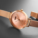 SKMEI 1291 Crystal Quartz Watches Ultra Thin Dial Full Steel Women Wrist Watch