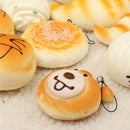 10PCS Medium 7CM Random Squishy Toy Soft Panda/Bread/Cake/Buns/Macaroon Phone Straps