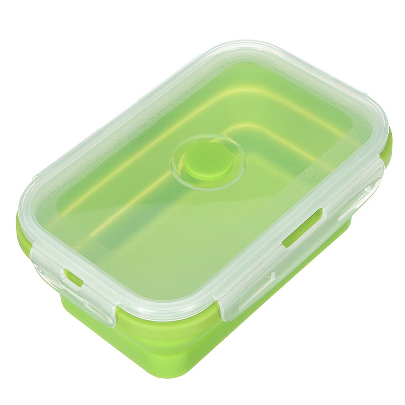 4 Pcs Set Folding Containers Silicone Food Storage Microwave Fridge Lunch Box