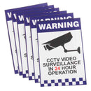 6pcs Warning CCTV Security Surveillance Camera Sign Warning Decal Stickers 66x100mm