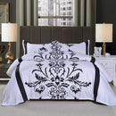 3 PCS Bedding Sets Black And White Printing Quilt Cover Pillowcase For Queen Size
