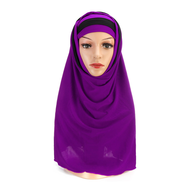 Women Girls Mask Hijab Lace Scarf Islamic Amira Headwear Shawls Headwraps