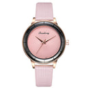 DEFFRUN XR3338 Simple Design Dial Leather Strap Casual Style Women Watch Quartz Watch