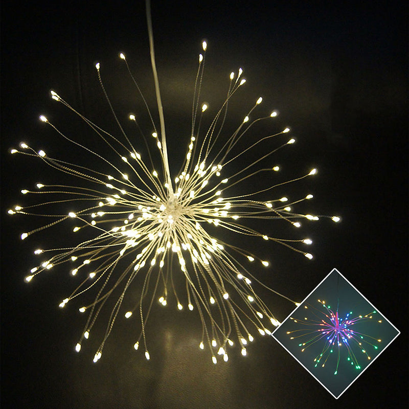 Garden Courtyard Decoration Light 120 LED Battery-powered Christmas Festive Firework Hanging Lamp