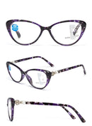 Tortoiseshell Purple Reading Glasses Far And Near Dual Purpose Fshion Anti Blue Light Resin Presbyopic Glasses Progressive Multi Focus Intelligent  Presbyopic Glasses