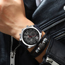 CURREN 8324 Chronometer Casual Style Male Sport Watch Leather Strap Analog Quartz Watch