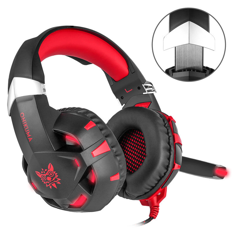 K2 3.5mm Gaming LED Light Headphone USB 7.1 Stereo Surround Sound Computer Headset Headband with Mic