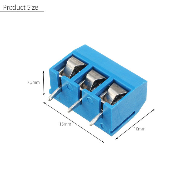 Excellway 3 Pin 5.08mm Printed Circuit Board Connector Block Screw Terminals