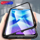 Bakeey Flip 360 Magnetic Adsorption Metal Tempered Glass Protective Case for Huawei Honor 8X