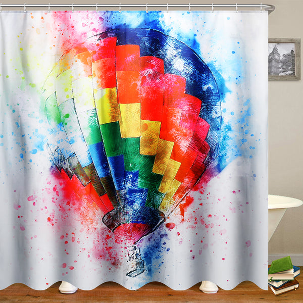 3D Digital Printing Various Pattern Bathroom Shower Curtain Waterproof & 12 Hook