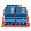 5Pcs 12V 2 Channel Relay Module With Optocoupler Support High Low Level Trigger For