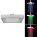 360 Adjustable 6 Inch LED Light Square Rain Shower Head Stainless Steel 3 Color Changing Temperature Control Bathroom Showerhead