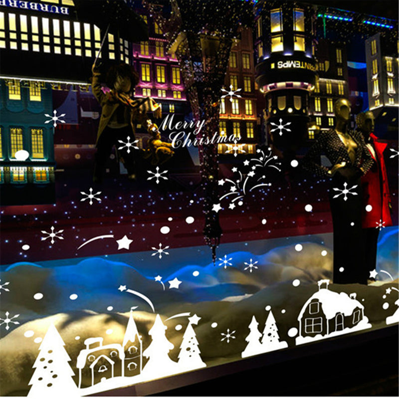 Xmas Christmas Window Sticker Snowflake Reindeer Santa Claus Tree Home Decor New Wall Sticker