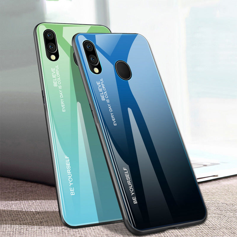 Bakeey Gradient Tempered Glass Protective Case For Samsung Galaxy M20 2019 Scratch Resistant Back Cover
