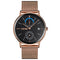 SKMEI 9182 Business Style Circular Mirror Mesh Steel Strap Week Date Display Men Watch Quartz Watch