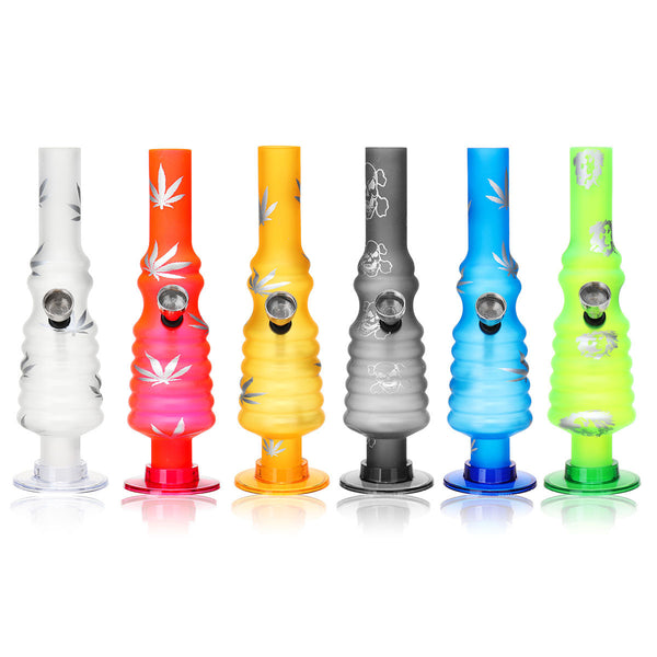 Multifunction Leaf Printing Acrylic Big Water Pipes