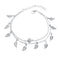 Trendy Silver Gold Color Leaf Pendant Anklet Double Layer Ball Charm Bracelet