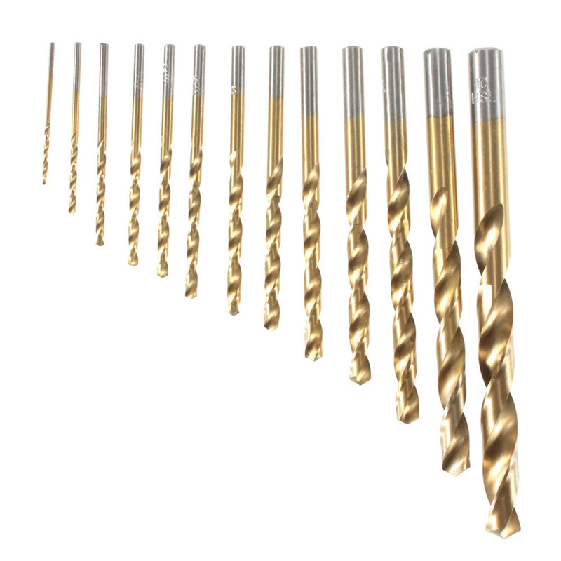 99pcs 1.5mm - 10mm Titanium Coated High Speed Steel Drill Bit Set Manual Twist Drill Bits