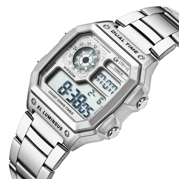 STRYVE S8007 Luminous Display Alarm Date Week Display Countdown Men Sport Digital Watch