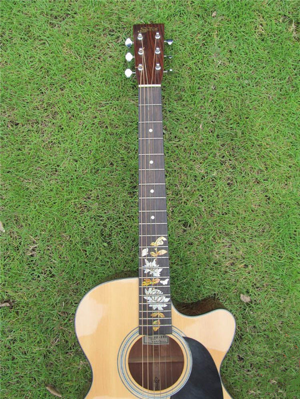 Guitar Bass Inlay Fretboard Sticker Marker DIY Fret Decal Butterfly over Flower