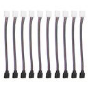 10 PCS 4 Pin 10MM Connector Wire Female Cable For SMD3528/5050 Non-Waterproof RGB LED Strip Light