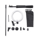 LED Beauty Selfie Video Ring Light with Microphone Pole 160cm Tripod Stand bluetooth Shutter Phone Clip